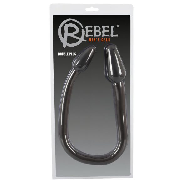 Rebel Double Plug - doble tapón anal en forma de cono (negro)