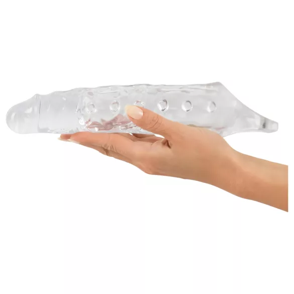 Crystal Skin - funda para pene extensora con bolas - transparente