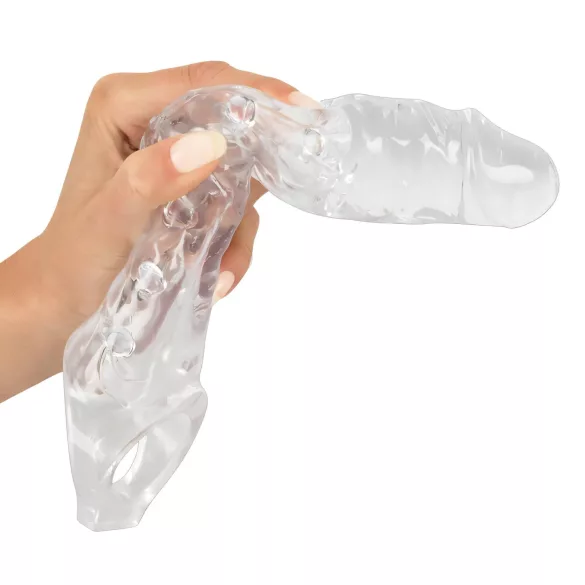 Crystal Skin - funda para pene extensora con bolas - transparente