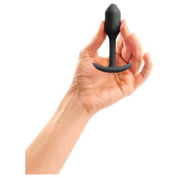 b-vibe Snug Plug 1 - plug anal con peso (55g) - negro