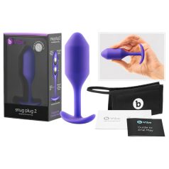 b-vibe Snug Plug 2 - plug anal doble bola (114g) - morado
