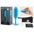 b-vibe Snug Plug 3 - plug anal de dos bolas (180g) - azul