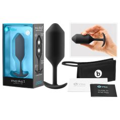 b-vibe - plug anal con dos bolas - silicona negra - 180g