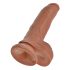 Dildo King Cock 23 cm con testículos - Marrón