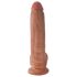 Dildo King Cock 23 cm con testículos - Marrón