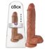 King Cock 10 gran dildo con testículos (25 cm) - marrón