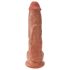 King Cock 10 gran dildo con testículos (25 cm) - marrón