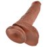 King Cock 10 gran dildo con testículos (25 cm) - marrón