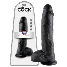 King Cock 10 testículo consolador (25 cm) - negro