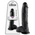 Consolador Real King Cock 25 cm con Testículos - Negro
