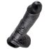 Consolador Real King Cock 25 cm con Testículos - Negro