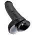 Consolador Real King Cock 25 cm con Testículos - Negro