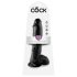 Consolador Real King Cock 25 cm con Testículos - Negro