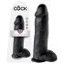 King Cock 12 gran consolador con testículos (30 cm) - negro