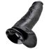King Cock 12 Dildo Gran con Testículos (30 cm) - Negro