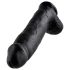 King Cock 12 Dildo Gran con Testículos (30 cm) - Negro