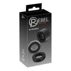   Rebel Ball - Set de anillos para pene y testículos - (negro)