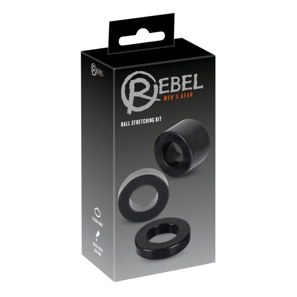 Rebel Ball - Set de anillos para pene y testículos - (negro)