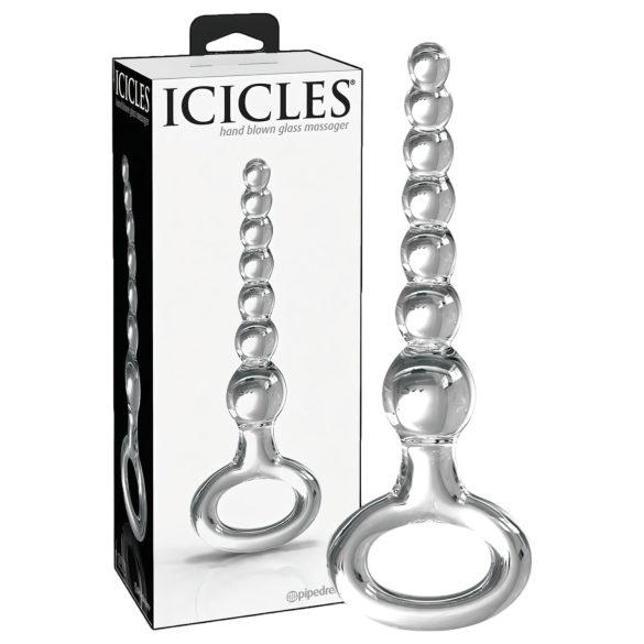Icicles No. 67 - dildo de vidrio con bolas (transparente)