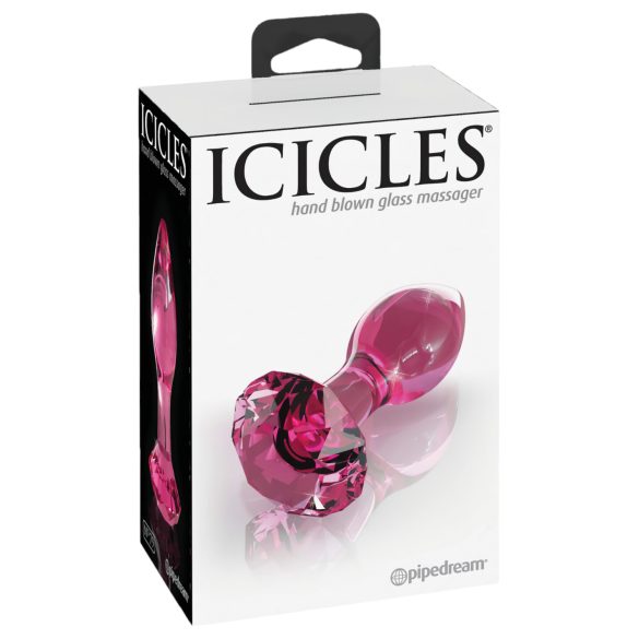 Icicles No. 79 - plug anal de vidrio en forma cónica - rosa