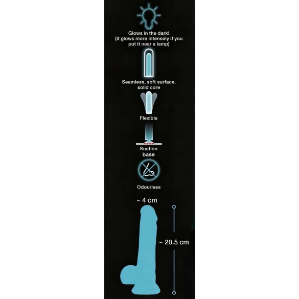 You2Toys - Dildo con ventosa luminoso - silicona azul