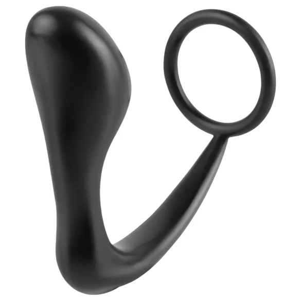 analfantasy - plug anal con anillo para pene - silicona negra