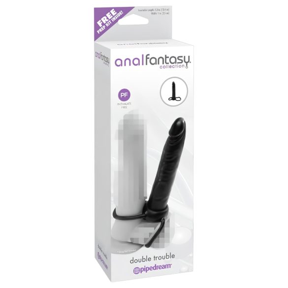 analfantasy Double Trouble - consolador anal con arnés (negro)