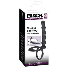 Black Velvet - Anillo vibrador y dildo anal (negro)