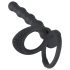 Black Velvet - Anillo pene y dildo anal (negro)