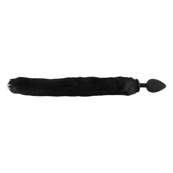 Bad Kitty - plug anal con cola de gato - silicona negra - set