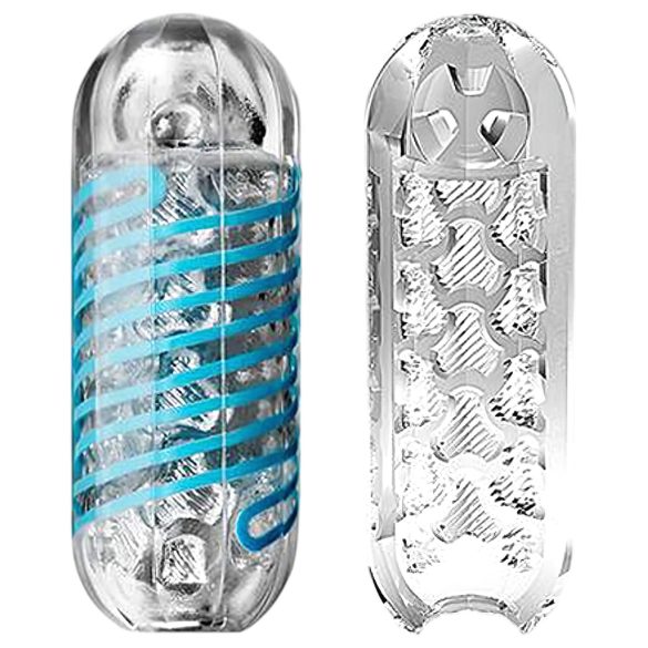 TENGA Spinner Tetra - masturbador masculino - textura giratoria - transparente