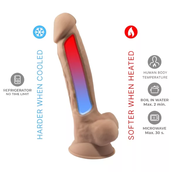 Silexd 7 - consolador con ventosa - 17,5 cm - color natural