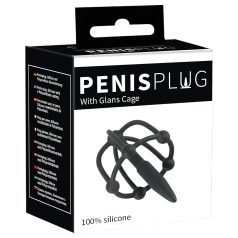 Plug pene - Jaula de glande con dilatador (negro) Plug pene - Jaula de glande con dilatador (negro)