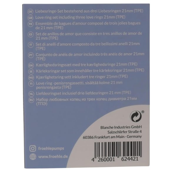 Fröhle - set de anillos para pene médicos - 3 piezas - 2,1 cm