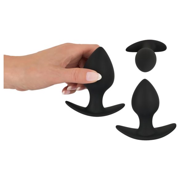 Black Velvets - set de plugs anales de silicona (3 piezas) - negro