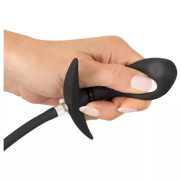 You2Toys - plug anal hinchable con bolas - silicona negro