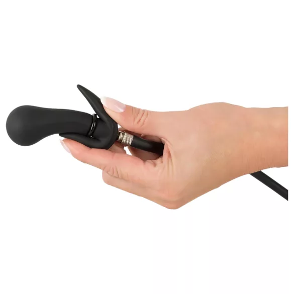 You2Toys - plug anal hinchable con bolas - silicona negro