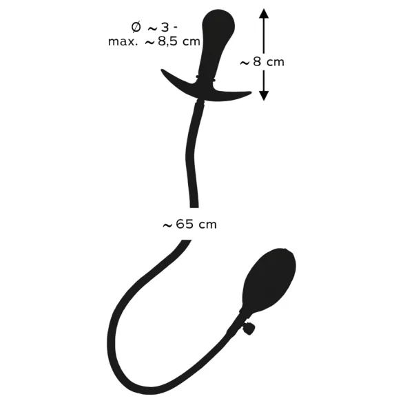 You2Toys - plug anal hinchable con bolas - silicona negro
