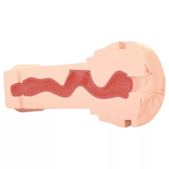 mystim OPUS Mica - masturbador vagina realista - silicona color natural-negro