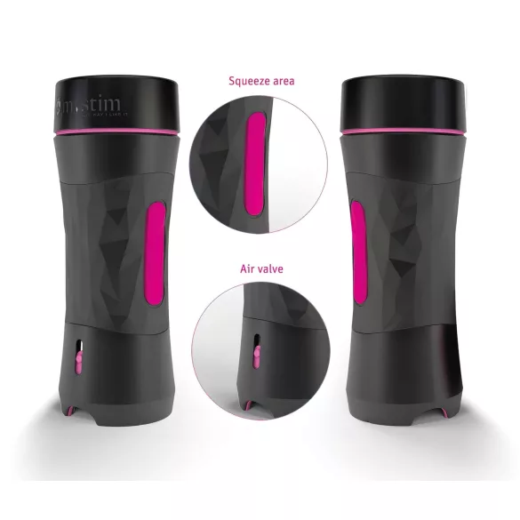 mystim OPUS Mica - masturbador vagina realista - silicona color natural-negro