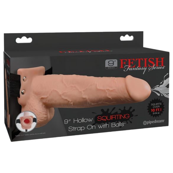 Fetish Strap-On 9 - arnés hueco con dildo eyaculador (natural)