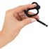 Plug uretral de silicona con anillo para glande (0,6 mm) - negro