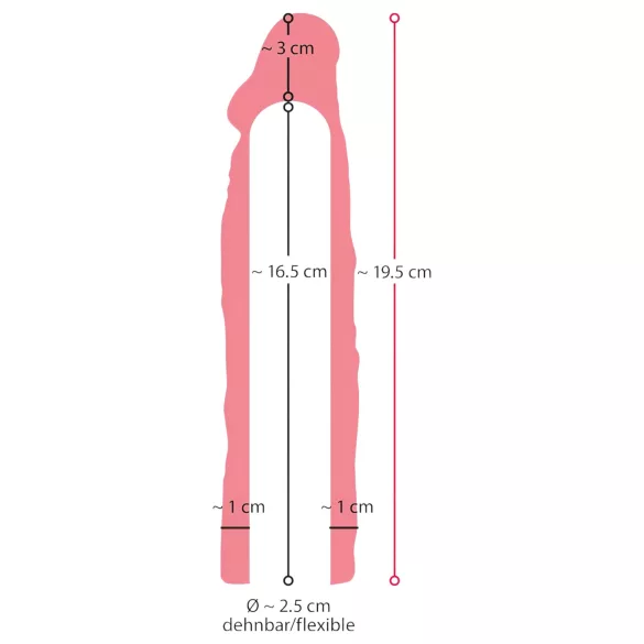 Nature Skin - funda pene alargadora engrosadora - 19,5 cm