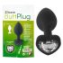 Juguete Anal You2Toys - Plug con Piedra Blanca (negro)