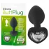 You2Toys - plug anal con gema blanca - silicona negra