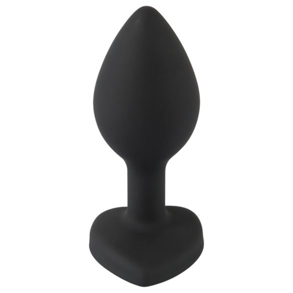 You2Toys - plug anal con gema blanca - silicona negra