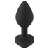 Juguete Anal You2Toys - Plug con Piedra Blanca (negro)
