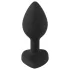 You2Toys - plug anal con gema blanca - silicona negra