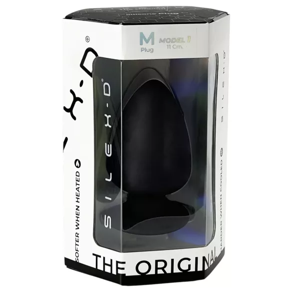 Silexd M - plug anal flexible - silicona negra 11 cm