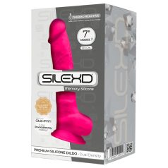Silexd 7 - Dildo con ventosa y testículos - 17,5 cm (rosa)
